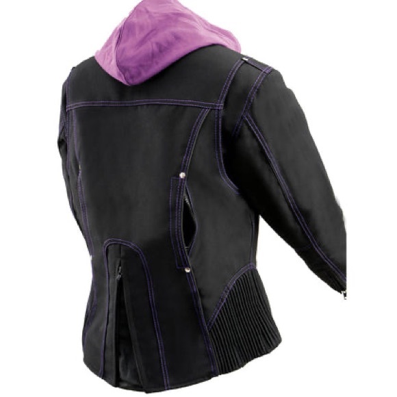 Vance Leathers Women's Black & Purple Textile Jacket Reflective Tribal Detail - Picture 5 of 12
